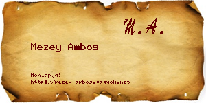 Mezey Ambos névjegykártya